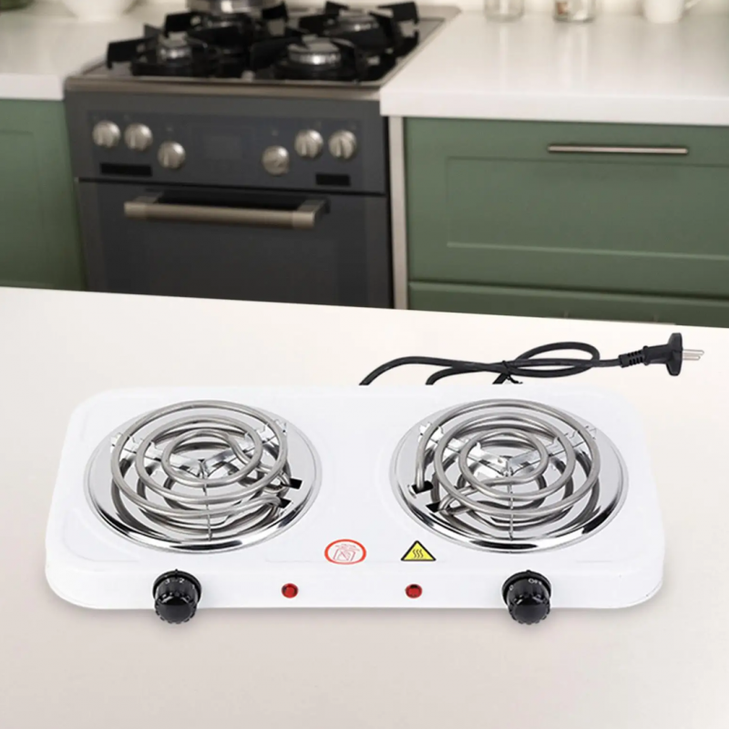 Double Electric Hot Plate – 2 Burner Portable Stove | Fast Heating | Heavy Duty Coil Cooker | 1500W
