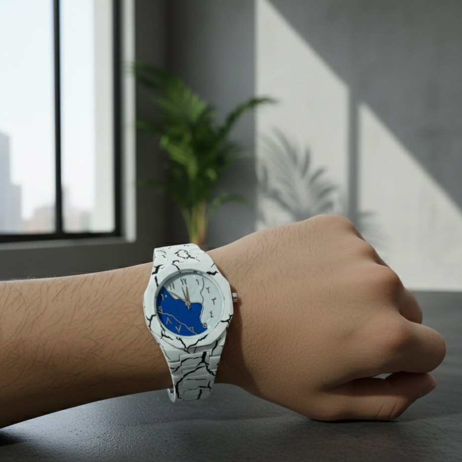 Royal Marble Dial Stainless Steel Luxury Watch – Premium Men’s Timepiece